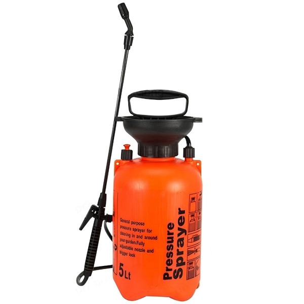 Ръчна градинска пръскачка 5L с метален удължител от неръждаема стомана и регулируема дюза