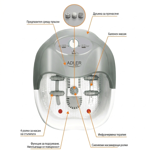 Многофункционален СПА масажор за крака 4в1 – балонен, вибрационен и топлинен масаж с инфрачервена терапия 6