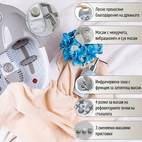 Многофункционален СПА масажор за крака 4в1 – балонен, вибрационен и топлинен масаж с инфрачервена терапия 5