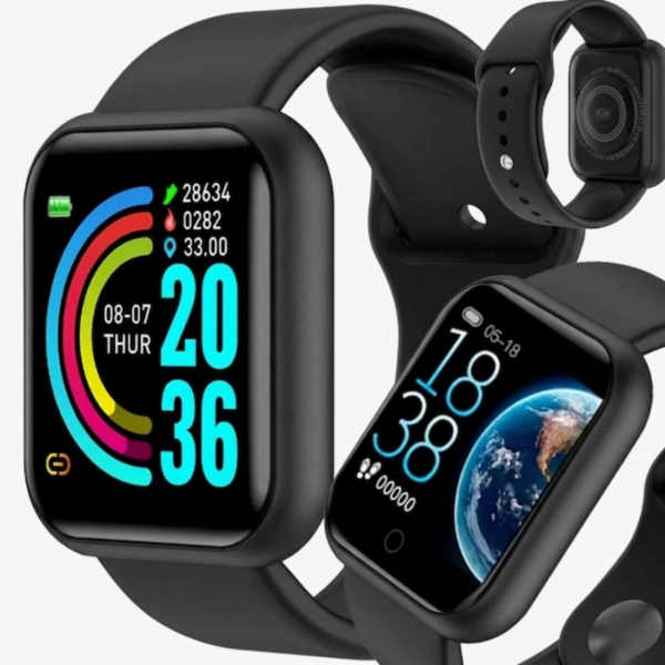Смарт часовник L18 черен – фитнес тракер с пулс, кръвно, SpO2 и известия от телефон