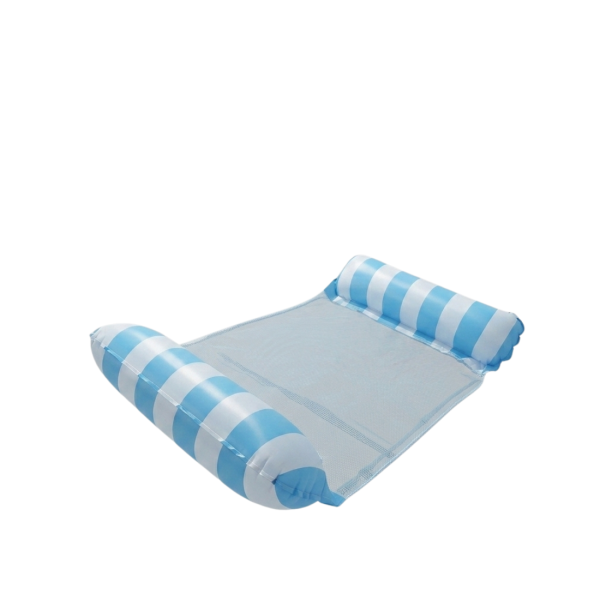 Надуваем шезлонг с водна мрежа 120x70 см – Син, комфорт и охлаждане във водата 5