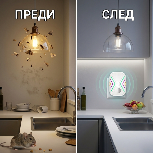 Ултразвуков репелент против гризачи и насекоми – защита до 130 м², безопасен за хора и домашни любимци 4