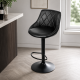 Бар стол с регулираща височина, PU кожа, 360° въртене, метална основа с поставка за крака, до 120кг, черен 3