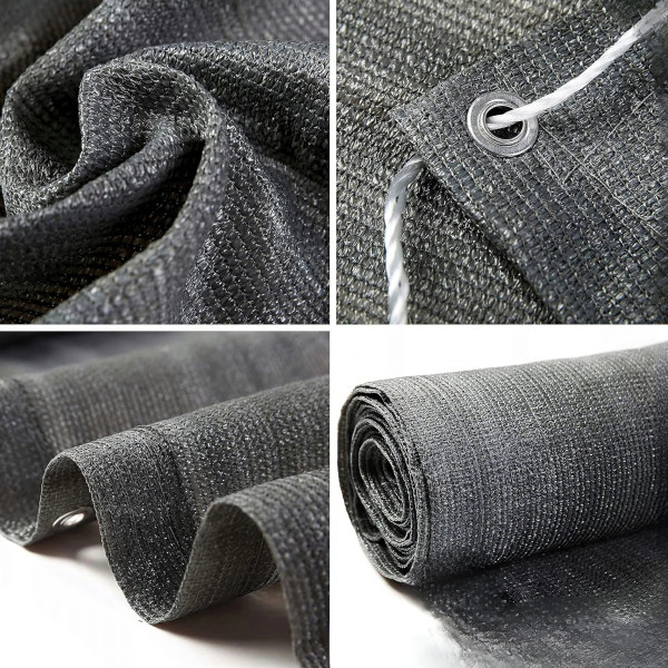 Покривало за балкон и тераса 1.5x5 м, HDPE материал 180 г/м², 95% UV защита, Тъмно сиво