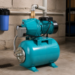 Хидрофорна система с помпа 750W и разширителен съд 50L – Пълен комплект за водоснабдяване и напояване