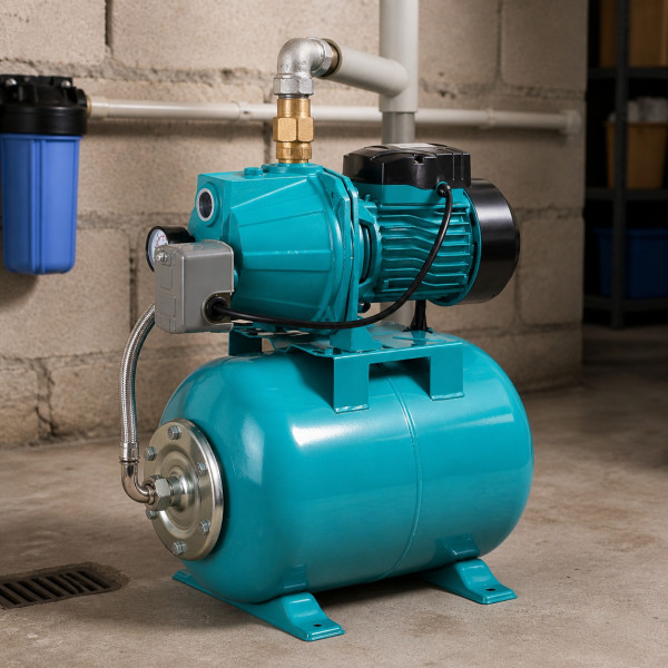 Хидрофорна система с помпа 750W и разширителен съд 50L – Пълен комплект за водоснабдяване и напояване