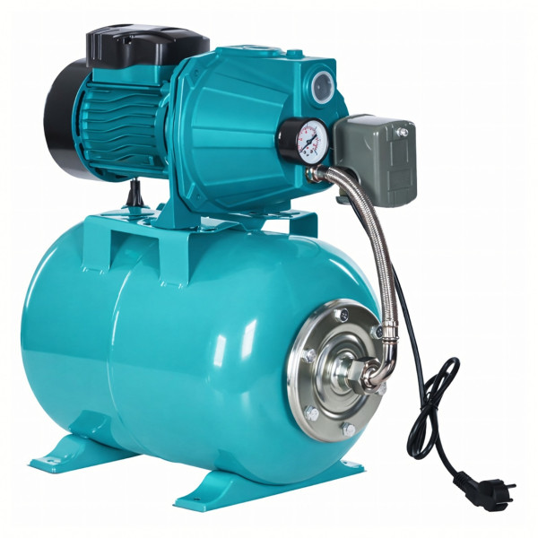 Хидрофорна система с помпа 750W и разширителен съд 50L – Пълен комплект за водоснабдяване и напояване 6