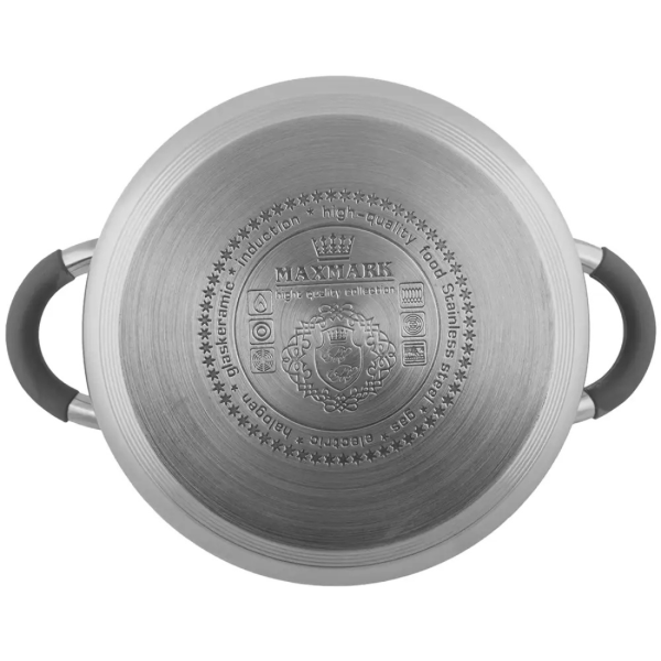 Комплект тенджери и касерола Maxmark 6 части със силиконови дръжки и индукционно капсулно дъно 10