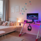 Розово геймърско бюро 120см с RGB LED осветление, Карбонов плот и Стоманена конструкция 5