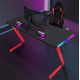 Геймърско бюро с RGB LED подсветка, карбонов плот и стоманена Z-конструкция, 120 см, черно/червено 3