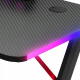 Геймърско бюро с RGB LED подсветка, карбонов плот и стоманена Z-конструкция, 120 см, черно/червено 10