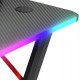 Геймърско бюро с RGB LED, Карбонов плот и поставки за чаша и слушалки – 120 см, черно 4