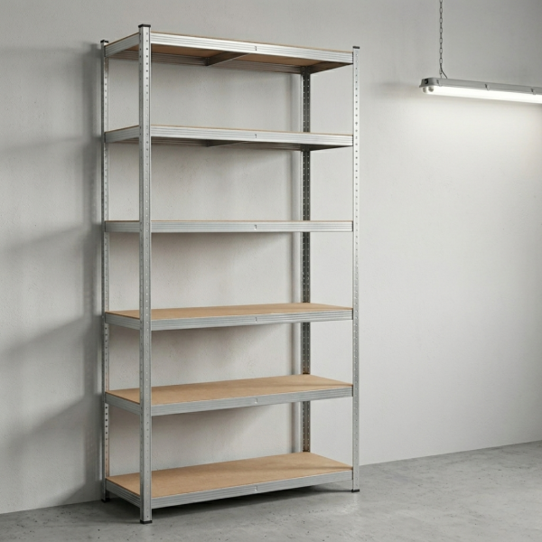 Професионален метален стелаж HÖGLER 222x110x50 см – 6 Рафта, до 1050 кг, регулируема височина 1
