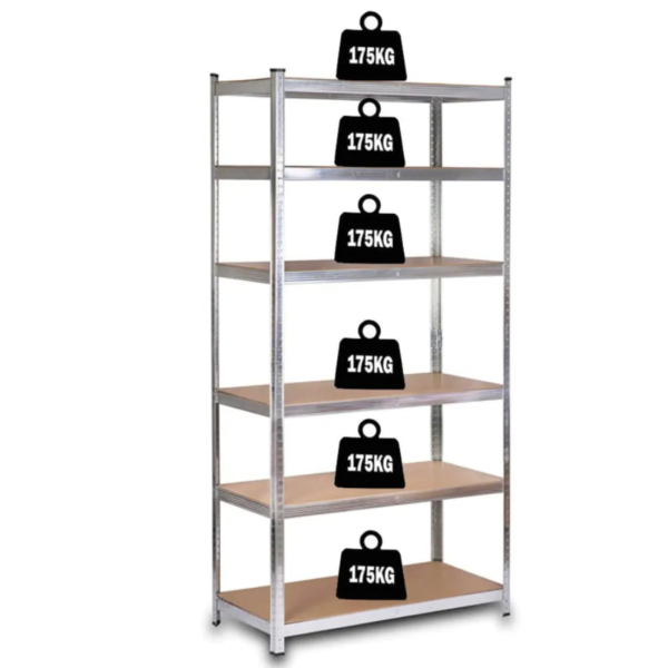 Професионален метален стелаж HÖGLER 222x110x50 см – 6 Рафта, до 1050 кг, регулируема височина