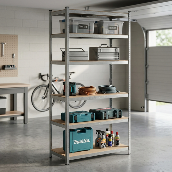 Професионален метален стелаж HÖGLER 222x110x50 см – 6 Рафта, до 1050 кг, регулируема височина