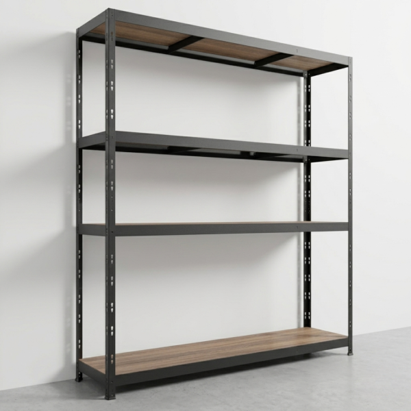 Премиум метален стелаж HÖGLER 180x180x60 см – 4 рафта, 1200 кг, индустриална здравина 1