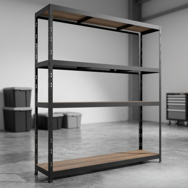 Премиум метален стелаж HÖGLER 180x180x60 см – 4 рафта, 1200 кг, индустриална здравина 4