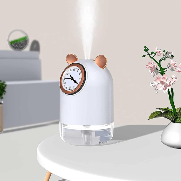 Арома дифузер с LED светлина и дигитален часовник – 300ml USB овлажнител 2