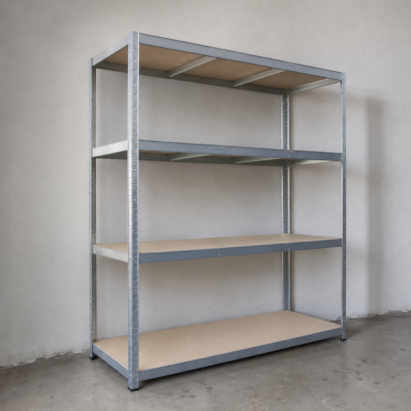 Метален гаражен стелаж HÖGLER 180x160x60 см – 4 рафта, до 1200 кг, поцинкована стомана