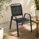 Премиум черен градински стол с подлакътници – устойчив и удобен дизайн 3