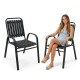 Премиум черен градински стол с подлакътници – устойчив и удобен дизайн 8