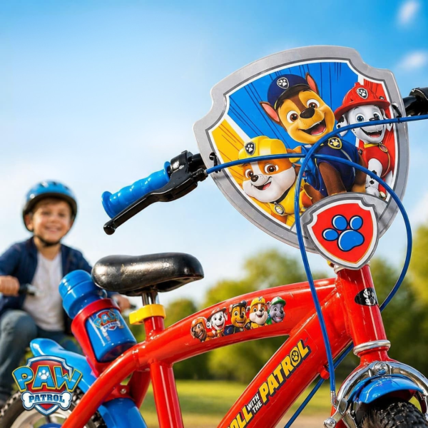 Детски велосипед Paw Patrol 16” – със спомагателни колела, спирачки и бутилка за вода 4