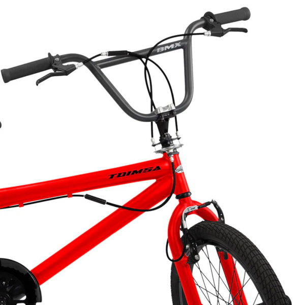 BMX велосипед TOIMSA 20” – Червен freestyle BMX с 360° ротор и V-Brake 6