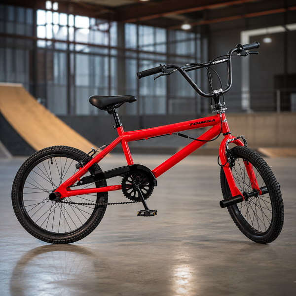BMX велосипед TOIMSA 20” – Червен freestyle BMX с 360° ротор и V-Brake 1
