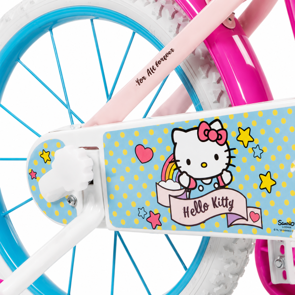 Детски велосипед Hello Kitty 16" с помощни колела, кошница и допълнително задно столче 5