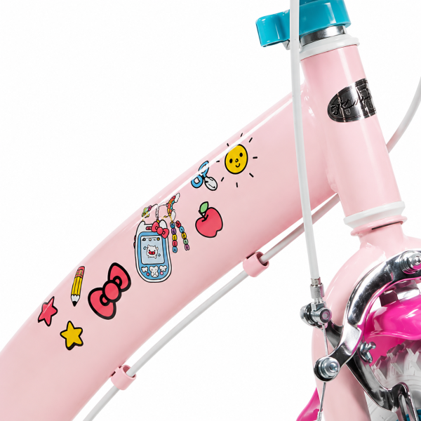 Детски велосипед Hello Kitty 16" с помощни колела, кошница и допълнително задно столче 6
