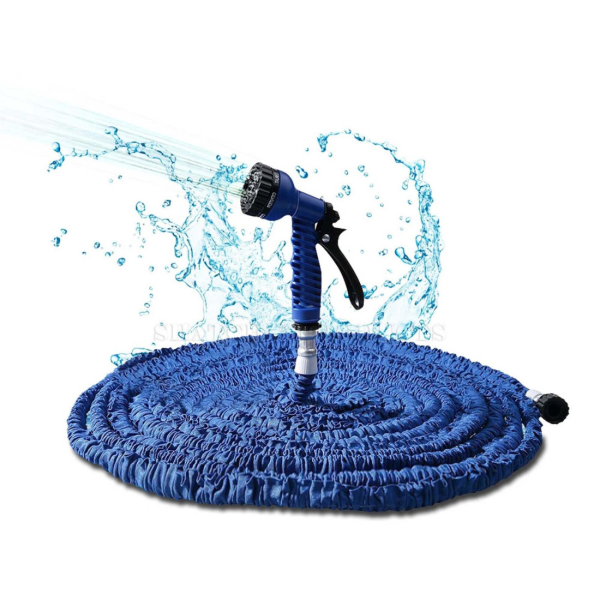 Разтегателен градински маркуч Magic Hose 15 м – Удължава се до 3 пъти, без усукване, с пистолет за пръскане 7