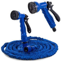 Разтегателен градински маркуч Magic Hose 15 м – Удължава се до 3 пъти, без усукване, с пистолет за пръскане