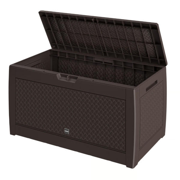 Градинска кутия за съхранение 310L – UV защита, ратанов дизайн, 119 x 48 x 60 см, Кафяв
