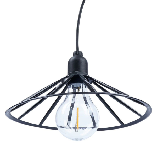 Градинска гирлянда 5.5 м с 6 декоративни LED крушки и метални абажури - Таймер, IP44, за балкон, тераса и градина 8