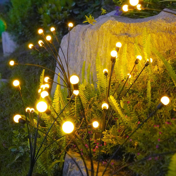 Соларни градински лампи "Светулки" 6 LED, комплект 2 броя - Топла бяла светлина, IP65, до 15 часа работа 3