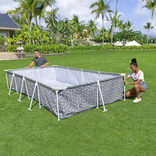 BESTWAY Steel Pro басейн 366x201x66 см с филтърна помпа - 4000 л капацитет, бърз монтаж и здрава метална рамка