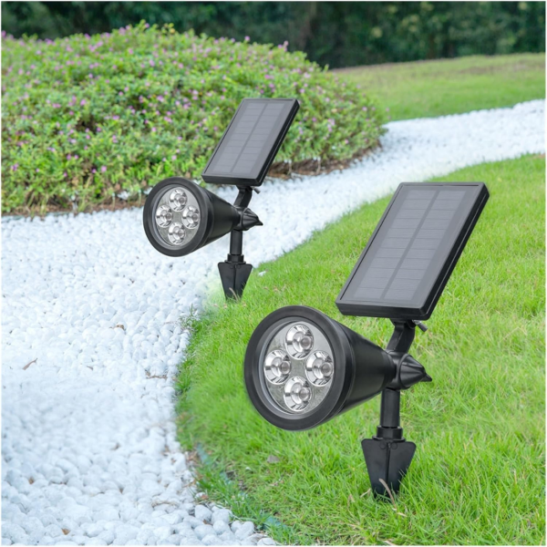 Соларен LED прожектор за градина 4 LED – Водоустойчив, с автоматично включване и регулируем соларен панел