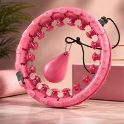 Смарт 3D Hula Hoop с тежест и масажни възли – Регулируем фитнес обръч за стягане на талията и корема