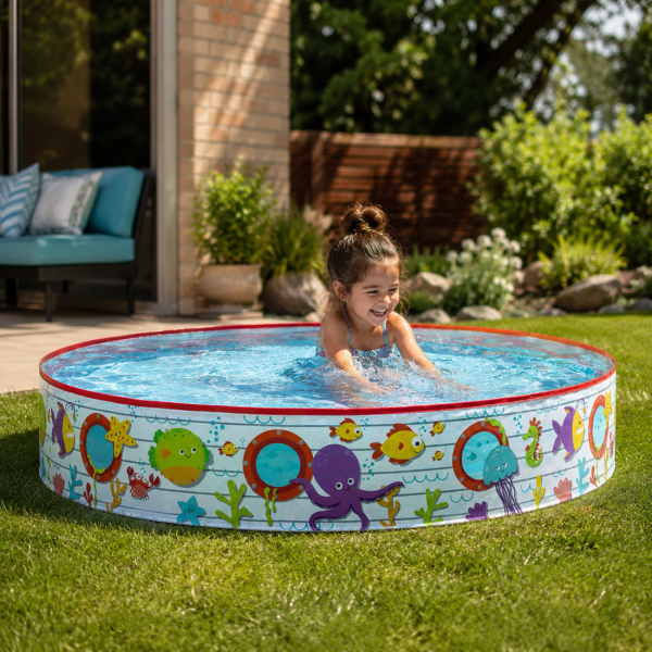 Детски басейн с твърди стени Ocean Fun 152 x 25 см, 435 л – Морски дизайн, без надуване 2