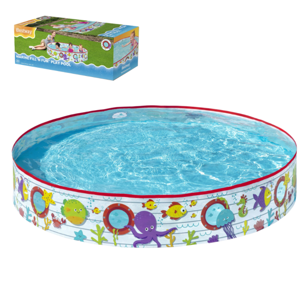 Детски басейн с твърди стени Ocean Fun 152 x 25 см, 435 л – Морски дизайн, без надуване 9