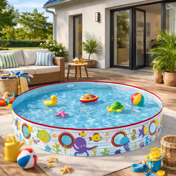 Детски басейн с твърди стени Ocean Fun 152 x 25 см, 435 л – Морски дизайн, без надуване