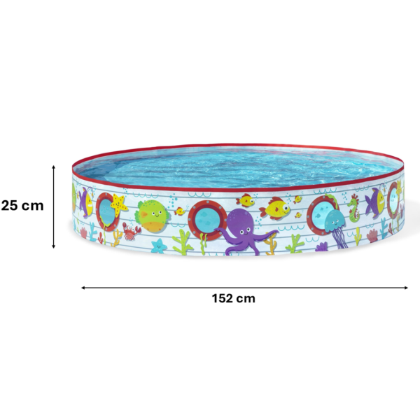 Детски басейн с твърди стени Ocean Fun 152 x 25 см, 435 л – Морски дизайн, без надуване 8