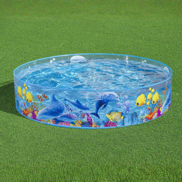 Детски басейн с твърди стени и морски дизайн с делфини, 183 x 38 см 8