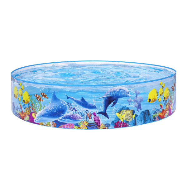 Детски басейн с твърди стени и морски дизайн с делфини, 183 x 38 см