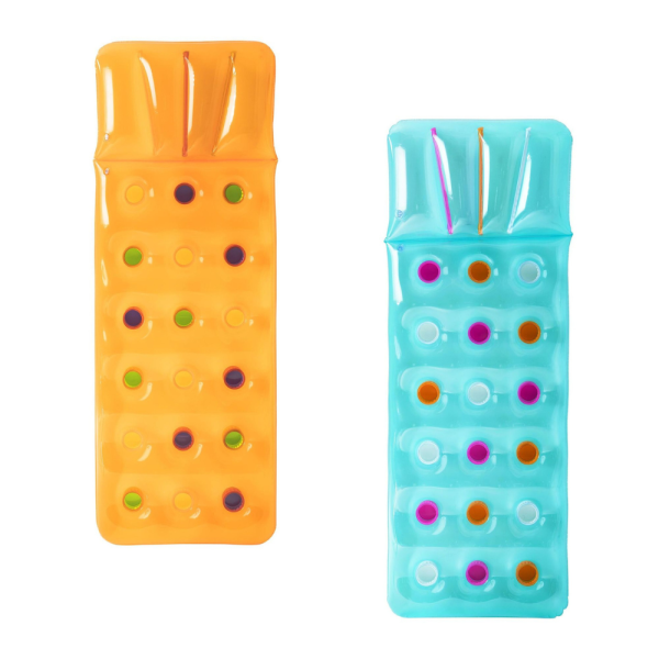 Надуваем плажен дюшек 188x71 см - Вградена възглавница и цветни джобове