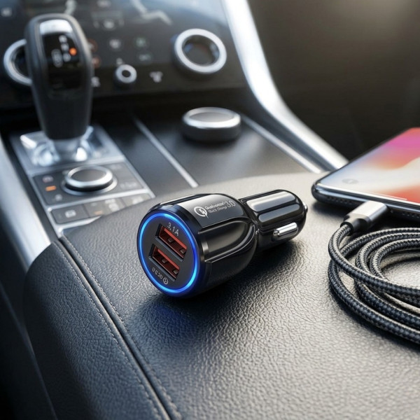 Автомобилно зарядно Quick Charge 3.0 с 2 USB порта – бързо и едновременно зареждане на две устройства