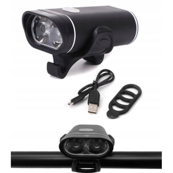 Преден LED фар за велосипед 350 lm – USB зареждане, 3 режима на светене и бърз монтаж