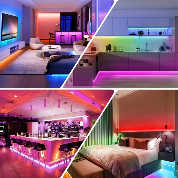 RGB LED лента 5 метра с дистанционно управление – водоустойчива, с 20 цвята и светлинни ефекти 6