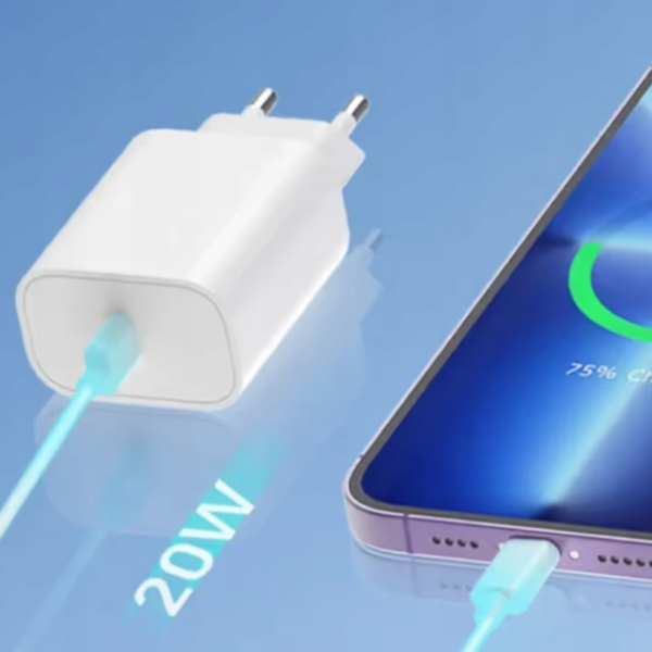 Apple 20W USB-C Fast Charger комплект с Lightning кабел – Бързо зареждане за iPhone