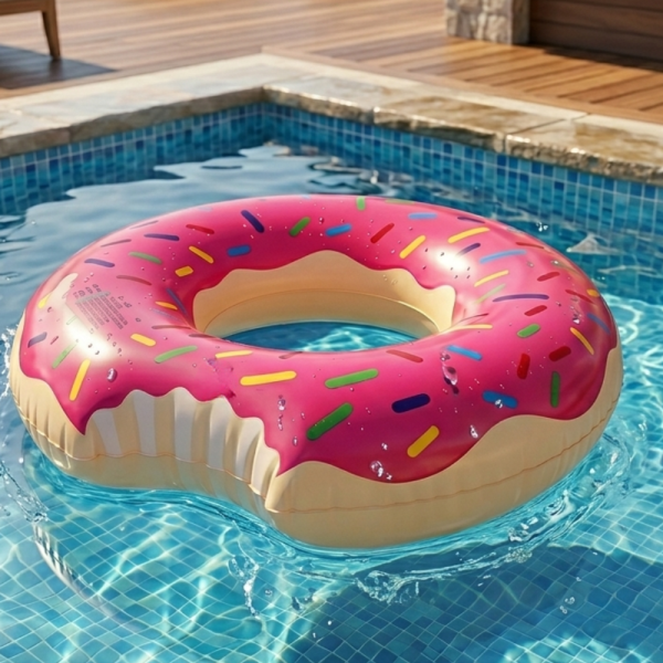 Надуваем плажeн пояс „Розова поничка“ – 120 см за летни забавления във вода